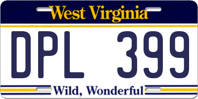 WV license plate DPL399