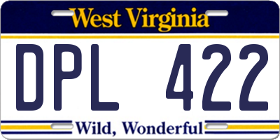 WV license plate DPL422