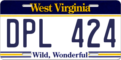 WV license plate DPL424