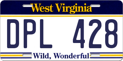 WV license plate DPL428