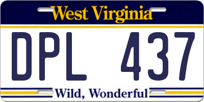 WV license plate DPL437