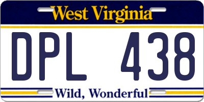 WV license plate DPL438