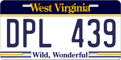 WV license plate DPL439