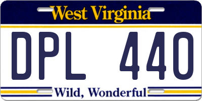 WV license plate DPL440