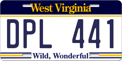 WV license plate DPL441