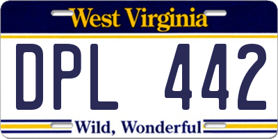 WV license plate DPL442