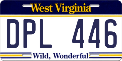 WV license plate DPL446