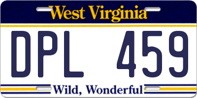 WV license plate DPL459