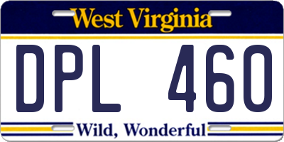 WV license plate DPL460