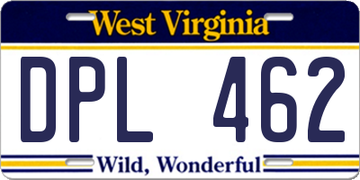 WV license plate DPL462