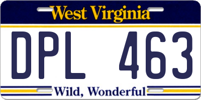 WV license plate DPL463