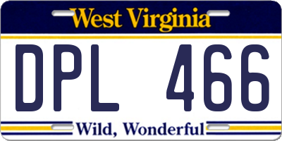 WV license plate DPL466