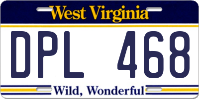WV license plate DPL468
