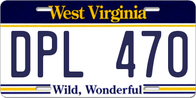 WV license plate DPL470