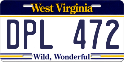 WV license plate DPL472