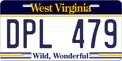 WV license plate DPL479