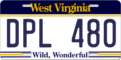 WV license plate DPL480