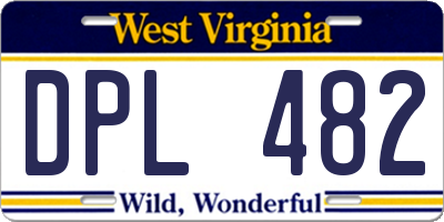 WV license plate DPL482