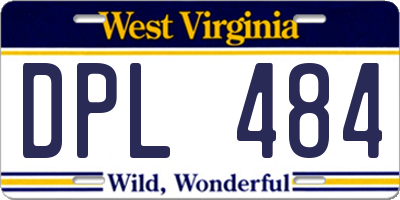 WV license plate DPL484