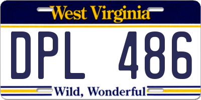 WV license plate DPL486