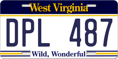 WV license plate DPL487