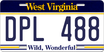 WV license plate DPL488