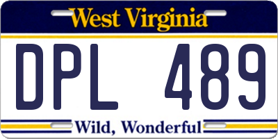 WV license plate DPL489