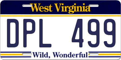 WV license plate DPL499