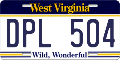 WV license plate DPL504
