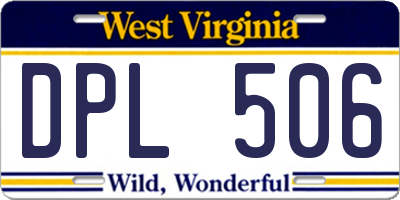 WV license plate DPL506