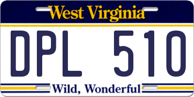 WV license plate DPL510