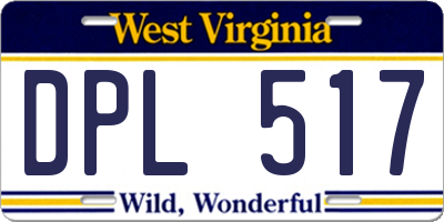 WV license plate DPL517