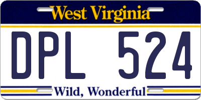 WV license plate DPL524