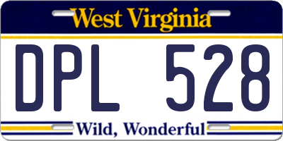 WV license plate DPL528
