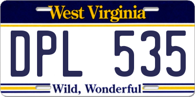 WV license plate DPL535