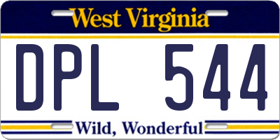 WV license plate DPL544