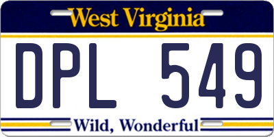 WV license plate DPL549