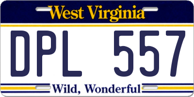WV license plate DPL557