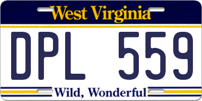 WV license plate DPL559