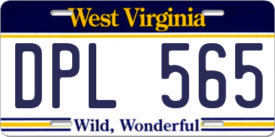 WV license plate DPL565