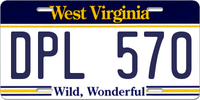 WV license plate DPL570