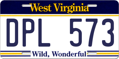 WV license plate DPL573