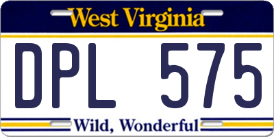 WV license plate DPL575