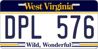 WV license plate DPL576