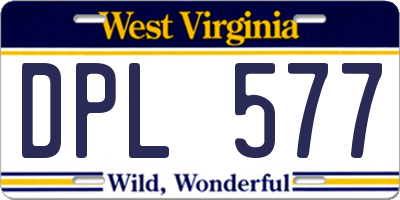 WV license plate DPL577