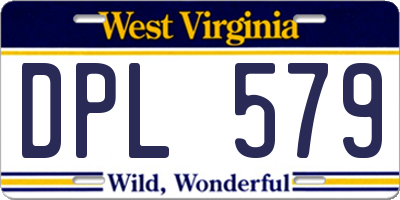 WV license plate DPL579