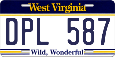 WV license plate DPL587