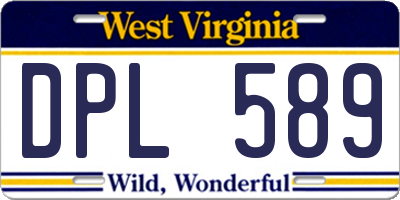 WV license plate DPL589
