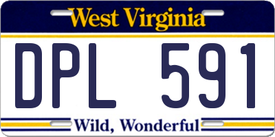 WV license plate DPL591