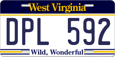 WV license plate DPL592